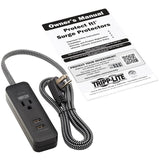 Eaton Tripp Lite Series 1-Outlet Surge Protector with 2 USB Ports (2.1A Shared) - 4 ft. Cord, 5-15P Plug, 450 Joules, Black