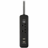 Eaton Tripp Lite Series 2-Outlet Surge Protector with 2 USB Ports (2.1A Shared) - 6 ft. Cord, 5-15P Plug, 450 Joules, Black