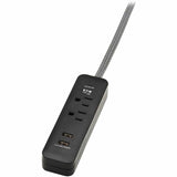 Eaton Tripp Lite Series 2-Outlet Surge Protector with 2 USB Ports (2.1A Shared) - 6 ft. Cord, 5-15P Plug, 450 Joules, Black