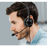 Adesso USB Single-Sided Headset with Adjustable Microphone- Noise Cancelling- Mono - USB - Wired - Over-the-head - 6 ft Cable -, Omni-directional Microphone - Black