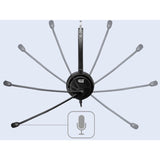 Adesso USB Single-Sided Headset with Adjustable Microphone- Noise Cancelling- Mono - USB - Wired - Over-the-head - 6 ft Cable -, Omni-directional Microphone - Black