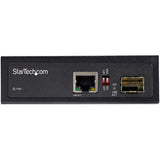 StarTech.com Industrial Fiber to Ethernet Media Converter - 1Gbps SFP to RJ45/CAT6 - SM/MM Fiber to Copper Gigabit Network IP-30 12V Input