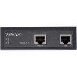StarTech.com Industrial Gigabit Ethernet PoE Injector 30W 802.3at PoE+ Midspan 48V-56VDC Power Over Ethernet Injector Adapter -40C to +75C