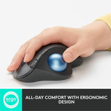 Logitech ERGO M575 Wireless Trackball Mouse - Easy Thumb Control, Precision and Smooth Tracking, Black
