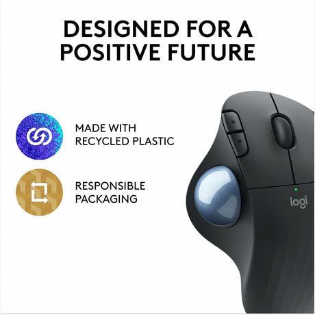 Logitech ERGO M575 Wireless Trackball Mouse - Easy Thumb Control, Precision and Smooth Tracking, Black