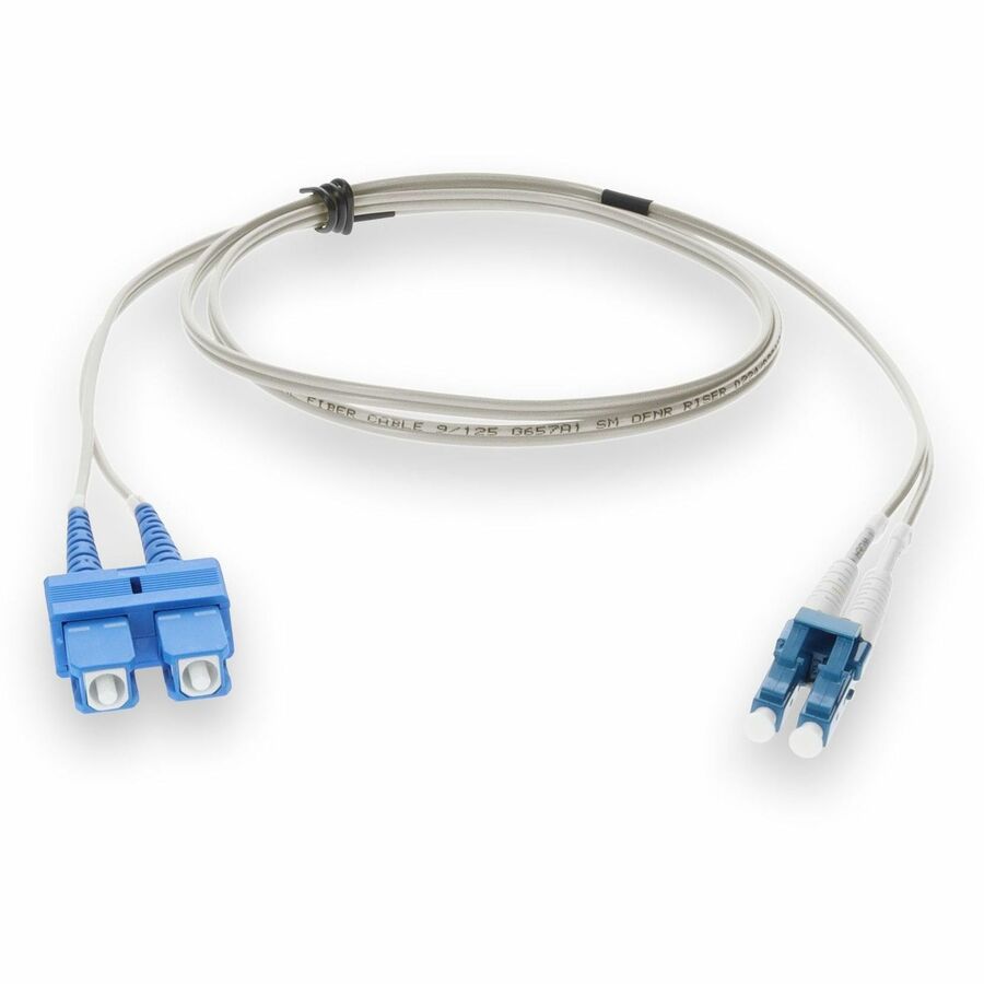 AddOn 3m LC (Male) to SC (Male) Gray OS2 Duplex Fiber OFNR (Riser-Rated) Patch Cable