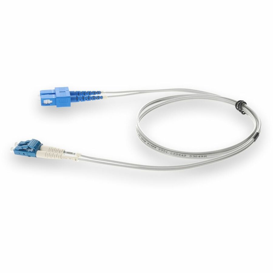 AddOn 3m LC (Male) to SC (Male) Gray OS2 Duplex Fiber OFNR (Riser-Rated) Patch Cable