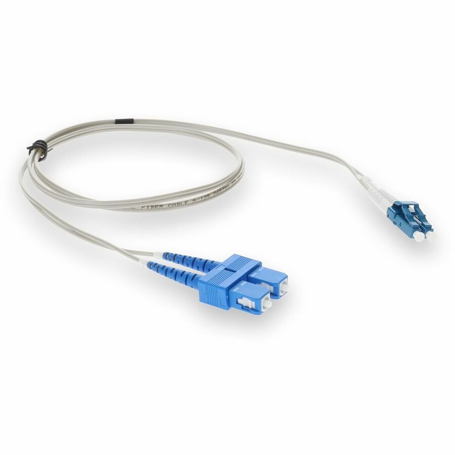 AddOn 3m LC (Male) to SC (Male) Gray OS2 Duplex Fiber OFNR (Riser-Rated) Patch Cable