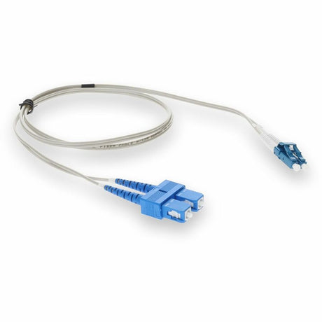 AddOn 3m LC (Male) to SC (Male) Gray OS2 Duplex Fiber OFNR (Riser-Rated) Patch Cable