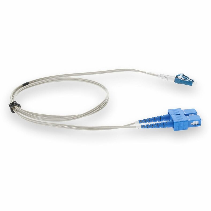 AddOn 3m LC (Male) to SC (Male) Gray OS2 Duplex Fiber OFNR (Riser-Rated) Patch Cable