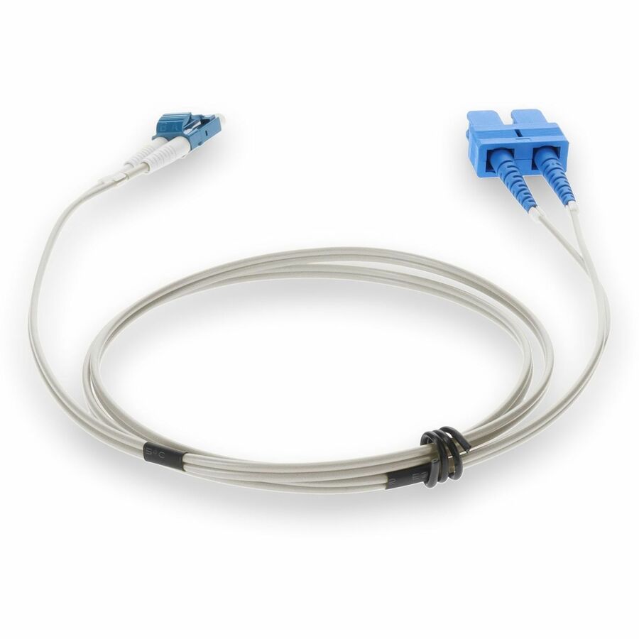 AddOn 3m LC (Male) to SC (Male) Gray OS2 Duplex Fiber OFNR (Riser-Rated) Patch Cable
