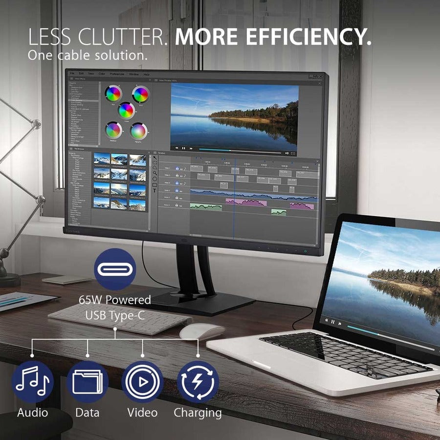 ViewSonic VP2468a 24-Inch IPS 1080p Monitor with Advanced Ergonomics, 100% sRGB Rec 709, 14-bit 3D LUT, Eye Care, 65W USB C, RJ45, HDMI, DP Daisy Chain for Home and Office