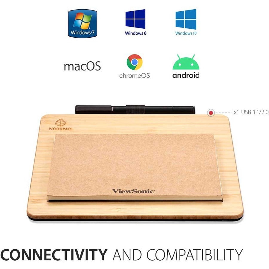 ViewSonic ID0730 7.5 Inch Portable Digital Writing Pen Pad with Battery Free Ink Pen for Sketching, Drawing, Graphic Design, Remote Teaching, Distance Learning Supports Windows, Mac, Android