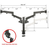 SIIG Dual Arm Pole Multi-Angle Replaceable Articulating Monitor Desk Mount - 14" to 30" - Max Load 17.6lbs each - Expandable Slide Rails Design - up to 4 monitors