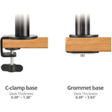 SIIG Dual Arm Pole Multi-Angle Replaceable Articulating Monitor Desk Mount - 14" to 30" - Max Load 17.6lbs each - Expandable Slide Rails Design - up to 4 monitors