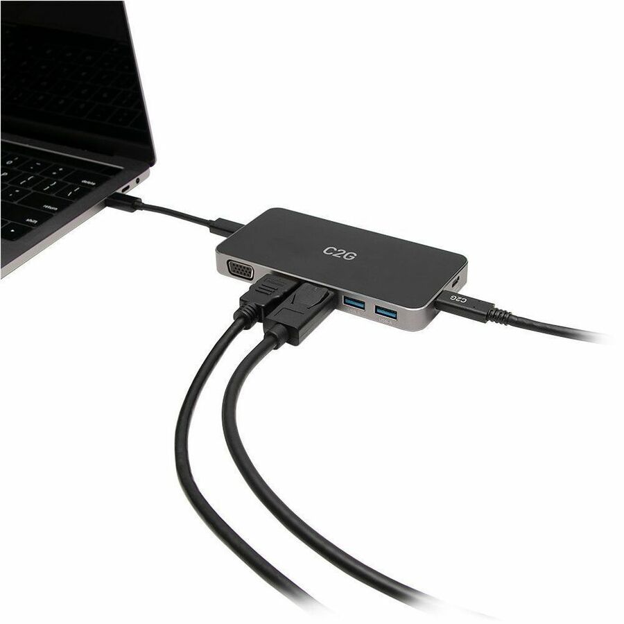 C2G Dual Monitor Docking Station Kit - Includes USB C Docking Station, 6ft HDMI Cable, and HDMI to DP Cables