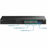 TRENDnet TPE-BG182g, 18-Port Gigabit 470W PoE++ Switch with 8 x 95W PoE++ Ports, 8 x 30W PoE+ Ports, 2 Gigabit SFP Slots,470W PoE Budget, 1U 19" Rack Mountable