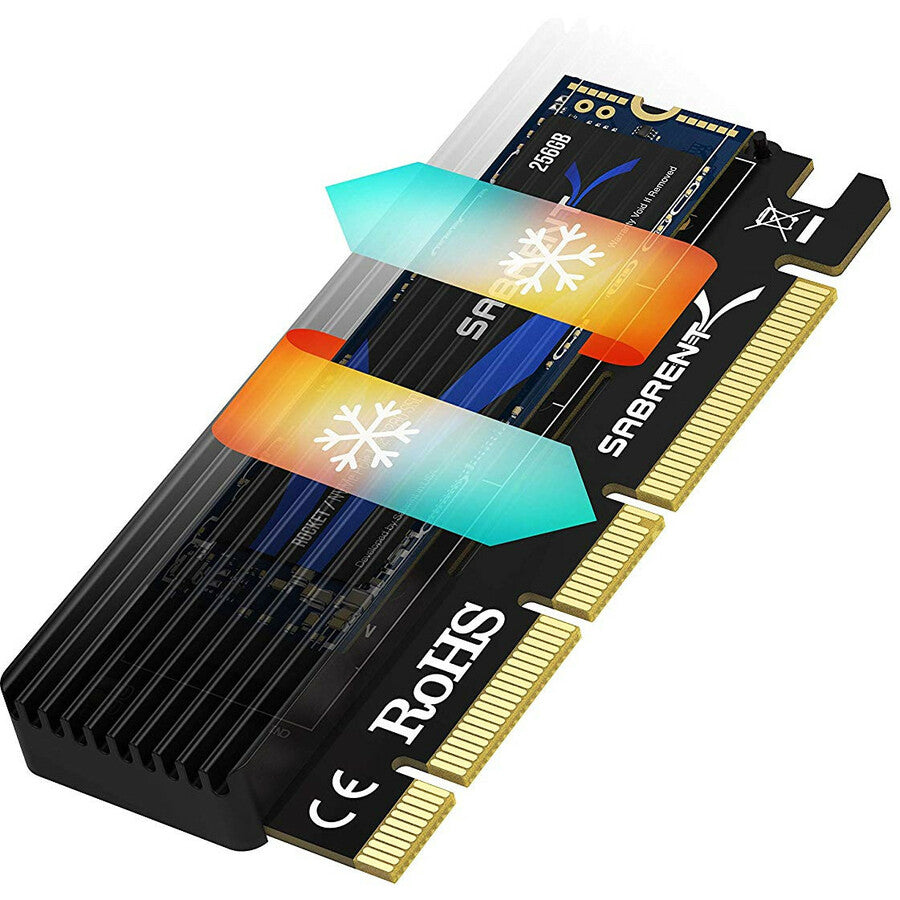 Sabrent NVMe M.2 SSD to PCIe X16/X8/X4 Card with Aluminum Heat Sink (EC-PCIE)