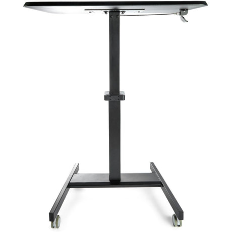 StarTech.com Mobile Standing Desk - Portable Sit-Stand Ergonomic Height Adjustable Cart on Wheels - Rolling Computer/Laptop Workstation
