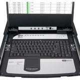 Eaton Tripp Lite Series 8-Port NetDirector DisplayPort KVM Switch Console with 17 in. LCD, Dual Rail, 1U Rack-Mount, TAA