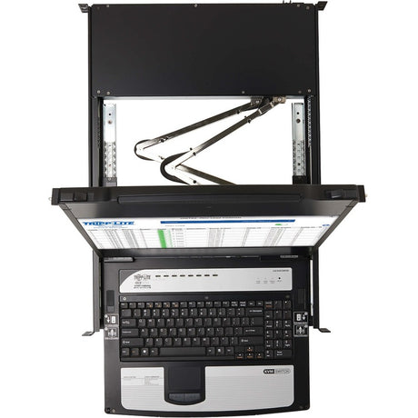 Eaton Tripp Lite Series NetDirector 8-Port DisplayPort KVM Switch Console with 17 in. LCD, IP Remote Access, Dual Rail, 1U Rack-Mount, TAA