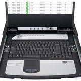 Eaton Tripp Lite Series NetDirector 8-Port DisplayPort KVM Switch Console with 17 in. LCD, IP Remote Access, Dual Rail, 1U Rack-Mount, TAA
