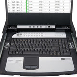 Eaton Tripp Lite Series NetDirector 16-Port DisplayPort KVM Switch Console with 17 in. LCD, Dual Rail, 1U Rack-Mount, TAA