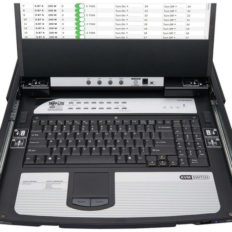 Eaton Tripp Lite Series NetDirector 16-Port DisplayPort KVM Switch Console with 17 in. LCD, IP Remote Access, Dual Rail, 1U Rack-Mount, TAA