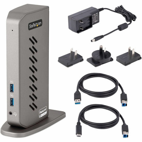 StarTech.com USB-C USB-A Dock - Hybrid Universal USB 3.0 Laptop Docking Station - Dual Monitor 4K 60Hz HDMI/DisplayPort - 6xUSB Type-A/GbE