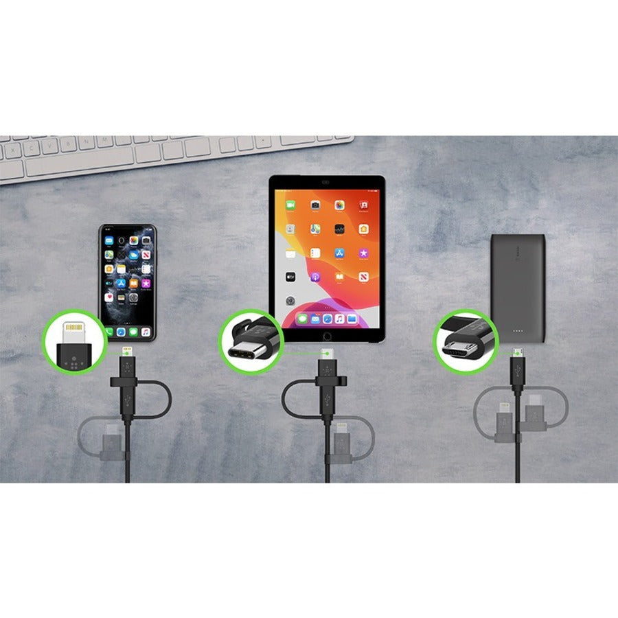 Belkin - Boost Charge Universal Cable 3ft - Black