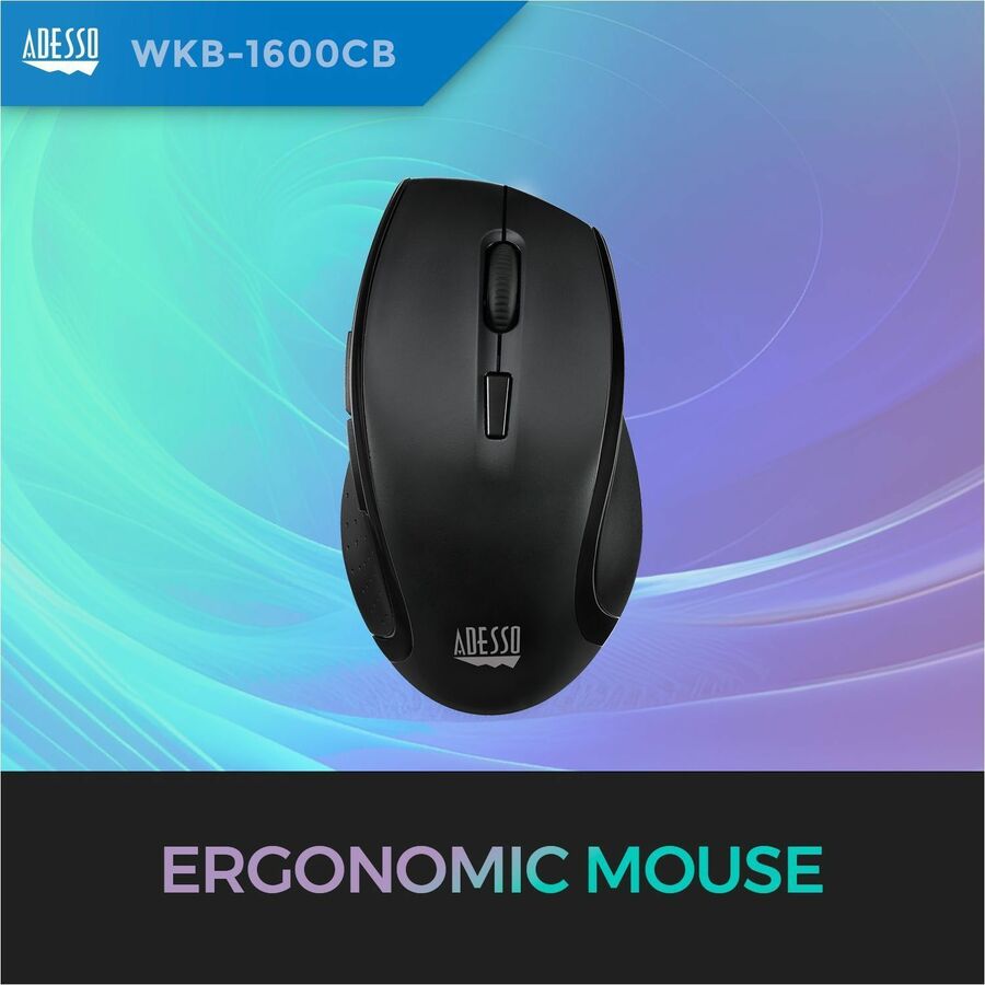Adesso TruForm 1600 Wireless Ergonomic Keyboard and Optical Mouse