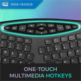 Adesso TruForm 1600 Wireless Ergonomic Keyboard and Optical Mouse