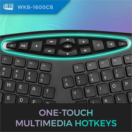 Adesso TruForm 1600 Wireless Ergonomic Keyboard and Optical Mouse