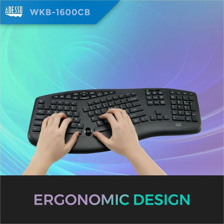 Adesso TruForm 1600 Wireless Ergonomic Keyboard and Optical Mouse