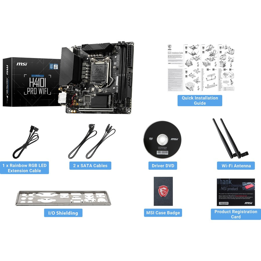 MSI H410I PRO WIFI ITX Motherboard support Intel LGA CPU