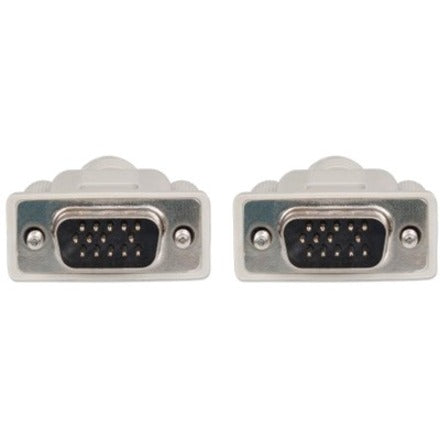 Manhattan VGA HD15 Monitor Cable, 1.8m, Male to Male, Grey, Fully Shielded, Polybag