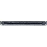 Intellinet 19" Cable Entry Panel, 1U, with Brush Insert, Black