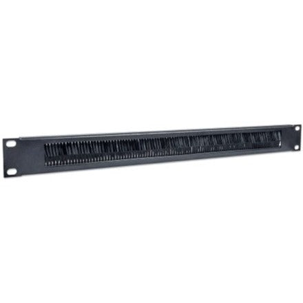 Intellinet 19" Cable Entry Panel, 1U, with Brush Insert, Black