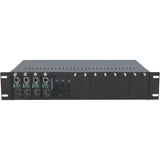 Intellinet 14-Slot Media Converter Chassis, Includes redundant power supply, 19" rackmountable, 2 U (With 2 Pin Euro Power Adapter)