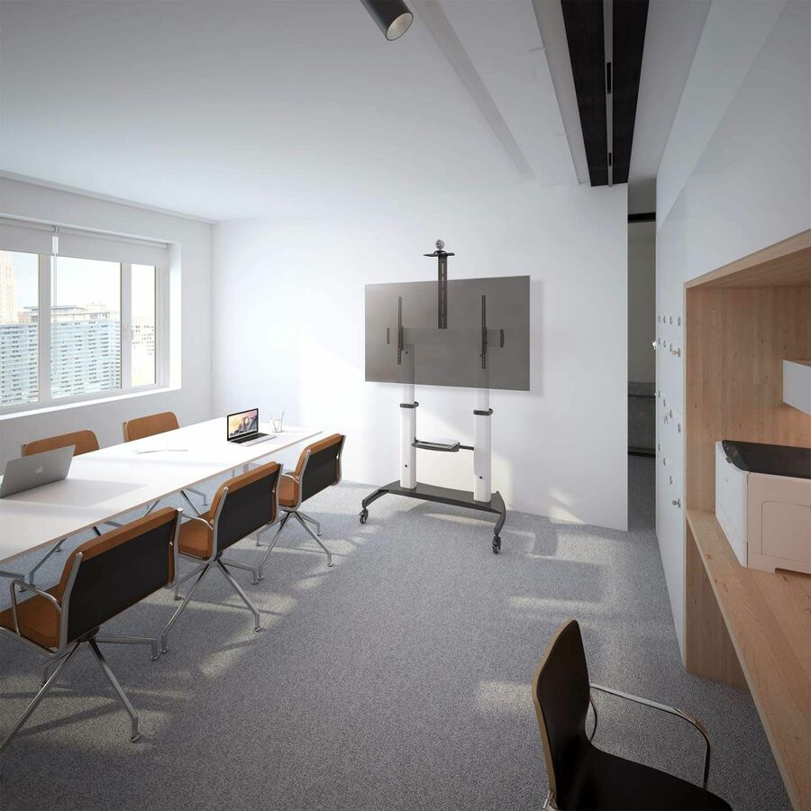 Manhattan Aluminum Heavy-Duty Height-Adjustable Multimedia TV Cart