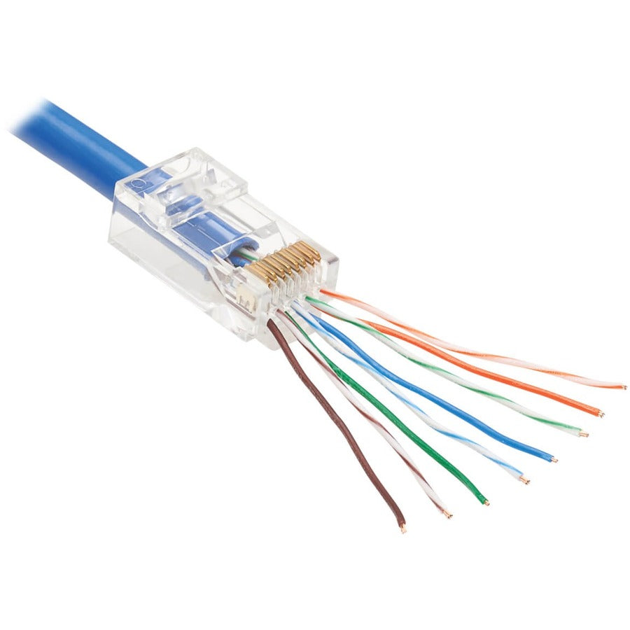 Eaton Tripp Lite Series Cat6 RJ45 Pass-Through UTP Modular Plug, 50 Pack, TAA