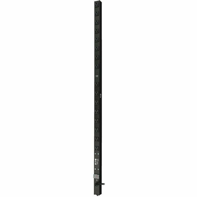 Eaton Tripp Lite Series 1.4kW 120V Single-Phase Basic PDU - 16 NEMA 5-15R Outlets, 5-15P Input, 15 ft. Cord, 48 in. 0U Rack