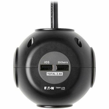 Eaton Tripp Lite Series 3-Outlet Spherical Surge Protector, 4 USB Ports (4.8A Shared) - 6 ft. (1.83 m) Cord, 5-15P Plug, 540 Joules, Black
