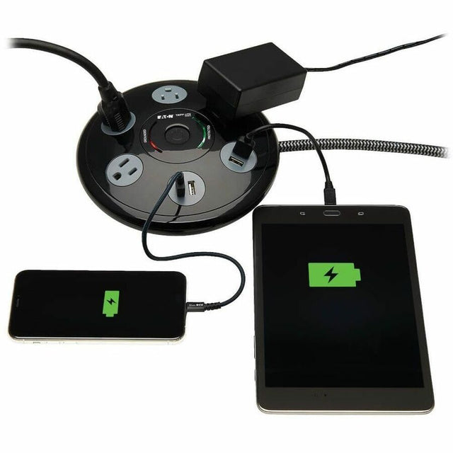 Eaton Tripp Lite Series Conference Power Surge Protector - 4 NEMA 5-15R Outlets, 4 USB-A Ports, 6-ft. (1.83 m) Cord, Black