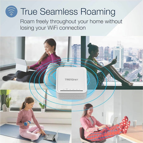 TRENDnet AC1200 WiFi EasyMesh Kit, Includes 2 x AC1200 WiFi Mesh Nodes, App-Based Setup Utility, Seamless WiFi Roaming, Beamforming, Supports 2.4GHz and 5GHz Devices, TEW-832MDR2K, White