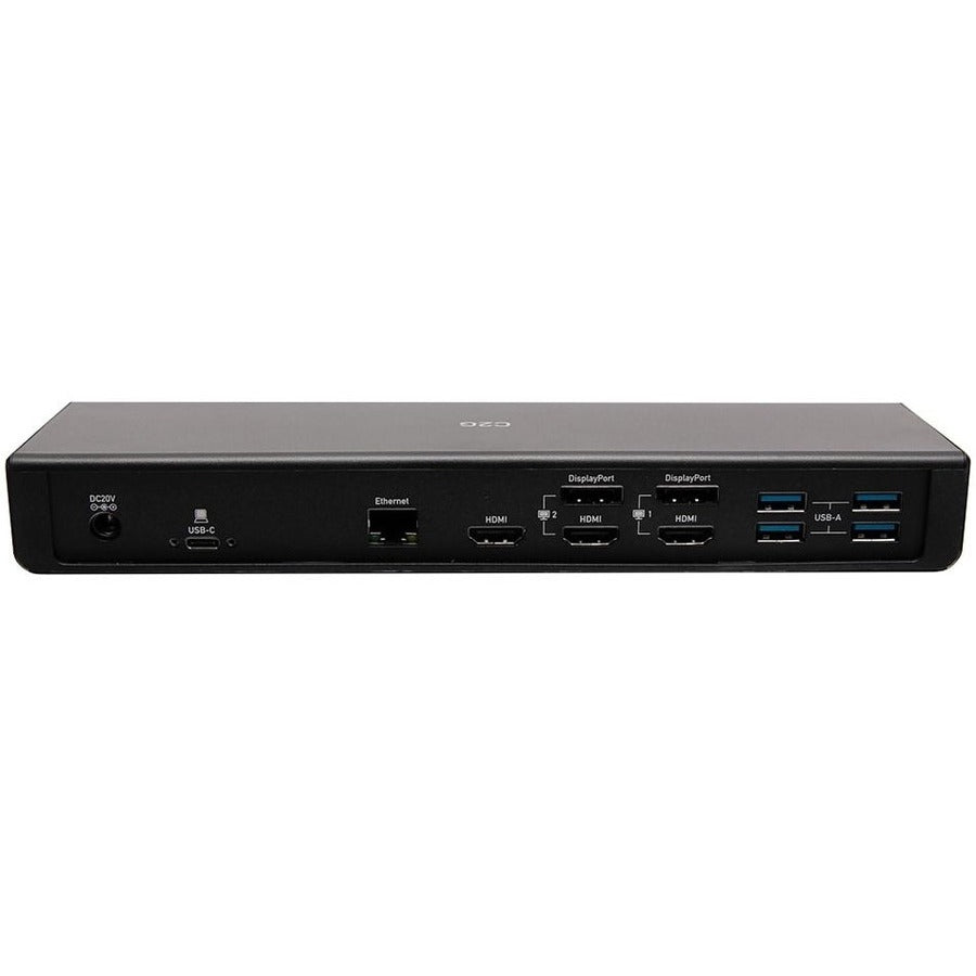 C2G USB C Triple Monitor Docking Station - HDMI, DisplayPort, Ethernet, USB - 85W Audio and Video Power Delivery - TAA Compliant