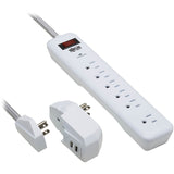 Eaton Tripp Lite Series 7-Outlet Surge Protector - 6 on strip/1 in detachable plug, 2 USB Ports (2.4A Shared), Detachable Charger Plug, 6 ft. Cord, 5-15P Plug, 900 Joules, White