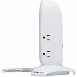 Eaton Tripp Lite Series 5-Outlet Surge Protector Tower, 3x USB Ports (3.1A Shared), 6 ft. Cord, 5-15P Plug, 1200 Joules, White