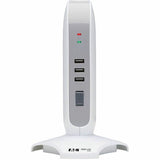 Eaton Tripp Lite Series 5-Outlet Surge Protector Tower, 3x USB Ports (3.1A Shared), 6 ft. Cord, 5-15P Plug, 1200 Joules, White