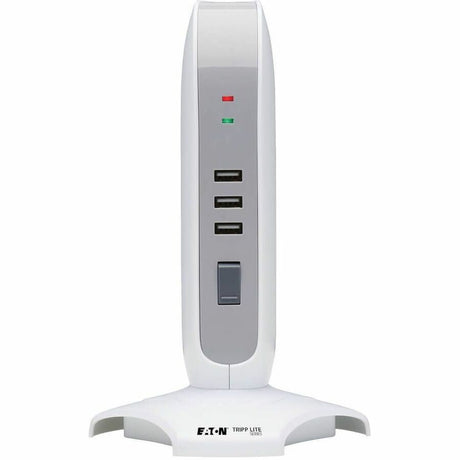 Eaton Tripp Lite Series 5-Outlet Surge Protector Tower, 3x USB Ports (3.1A Shared), 6 ft. Cord, 5-15P Plug, 1200 Joules, White